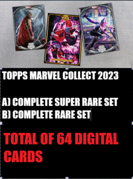 ⭐TOPPS MARVEL COLLECT TOP TIER 24 SERIES 2 COMPLETE SUPER RARE & RARE SETS⭐