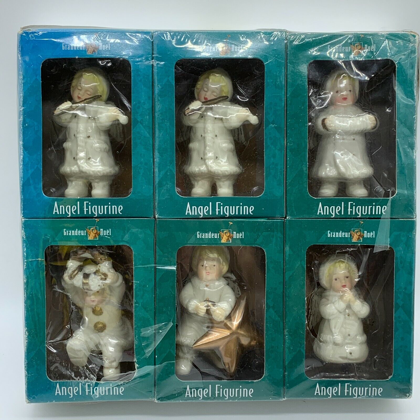 Vintage 6pc Angel Set Grande Noel Angel Figurine Set New Old Stock 