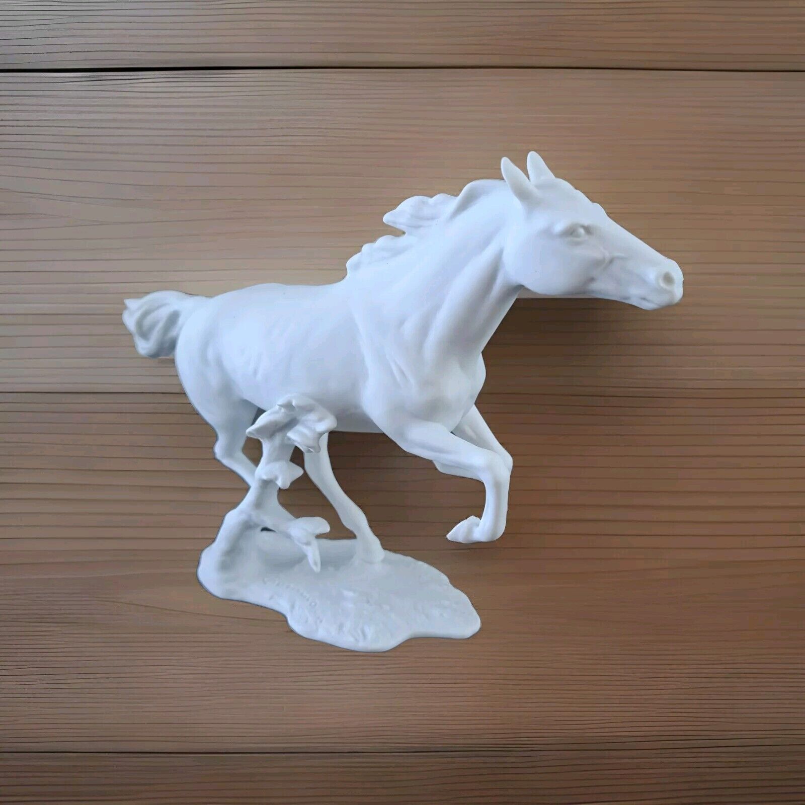Vintage KAISER Horse Figurine GOLDEN CROWN Porcelain Running Porcelain Horse 