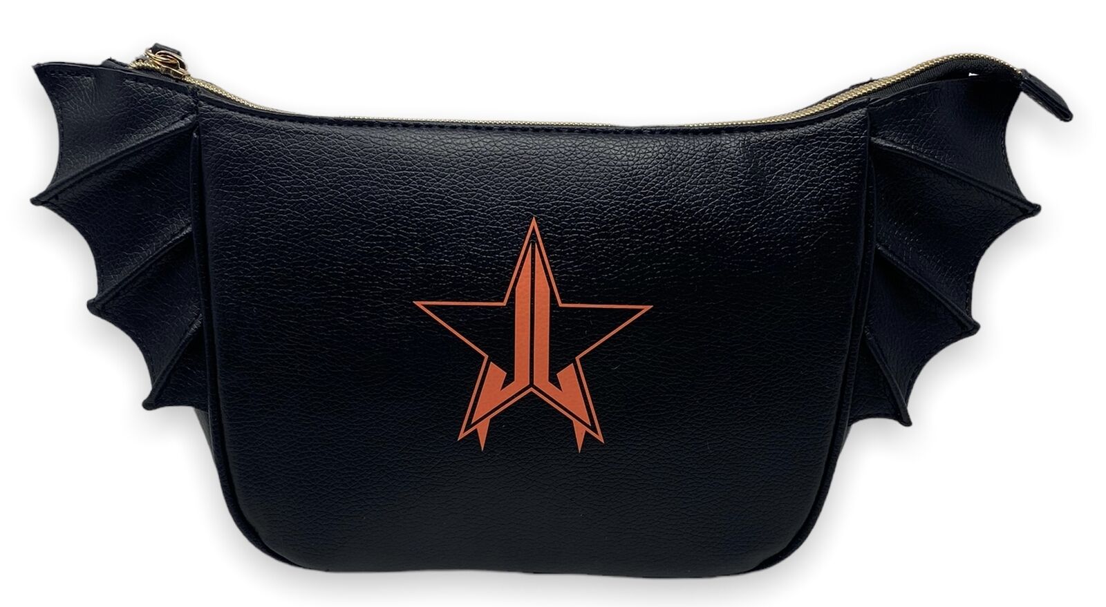 Jeffree Star Cosmetics Exclusive Faux Leather Halloween Bat Makeup Bag in Black