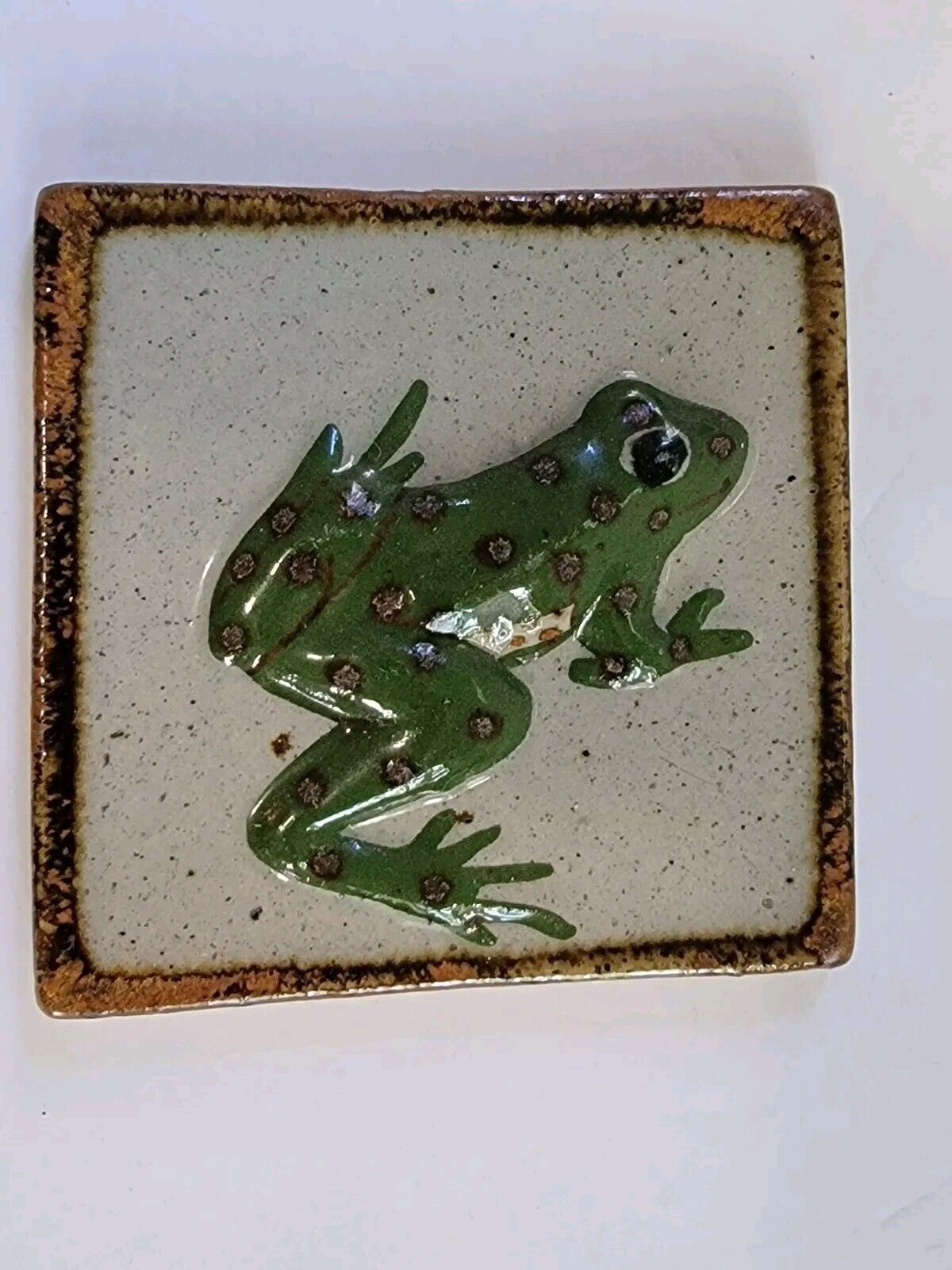 Hand Painted Ceramic Mexican Frog Tile