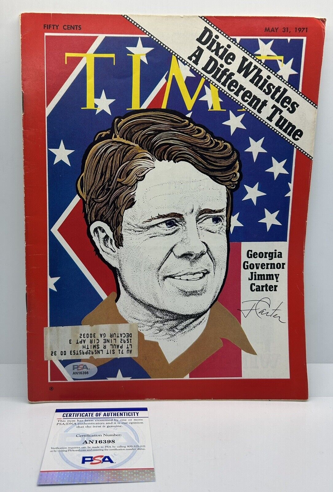 Jimmy Carter Signed 1st Time Magazine Issue 1971 Dixie Whistles POTUS PSA COA