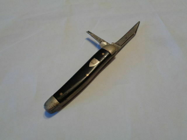 vg SCHRADE WALDEN USA 236 folding pocket knife single blade ream SHIELD LOGO P3