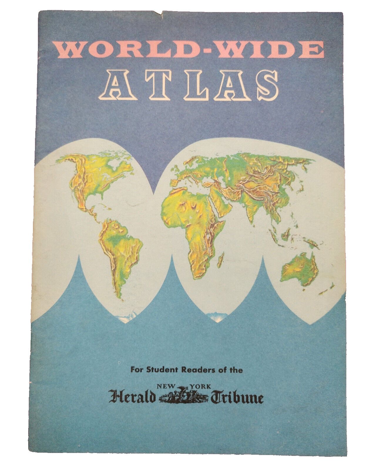Vintage 1961 World Wide Atlas Color Maps Student Readers New York Herald Tribune