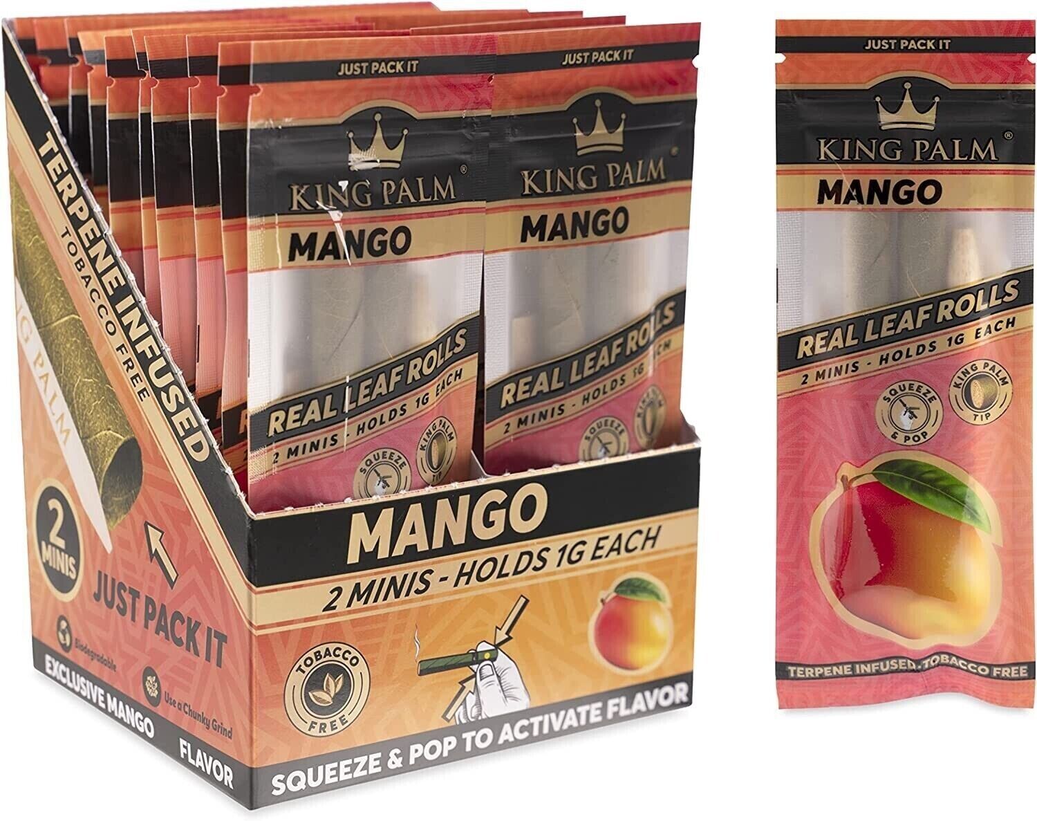 King Palm | Mini | Natural | mango Leafs | 20 Packs of 2 Each =