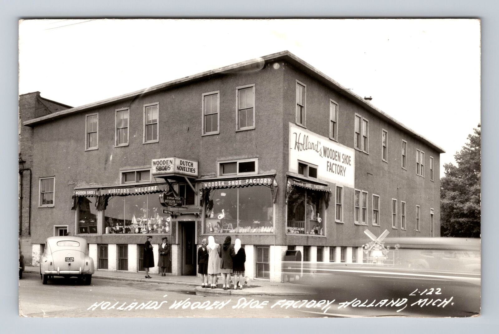 Holland MI-Michigan, RPPC, Hollands Wooden Shoe Factory, Vintage c1947 Postcard