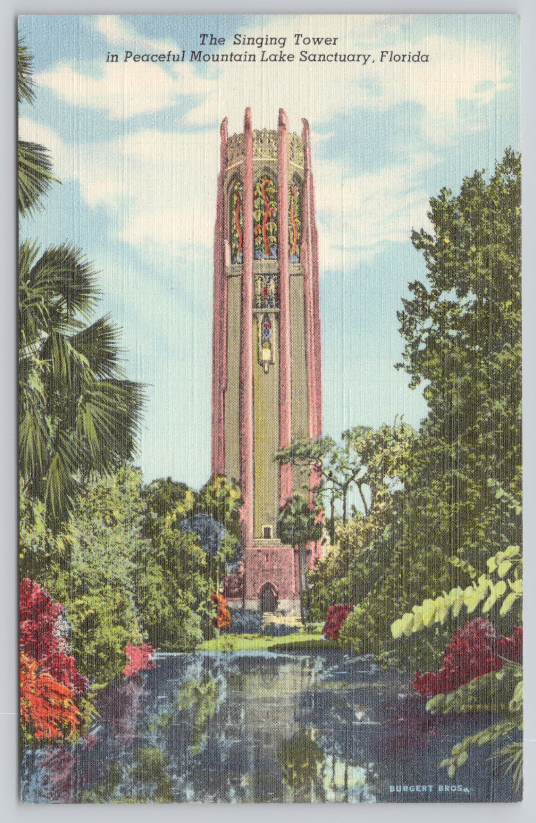 Singing Tower, Bok Tower Gardens, Lake Wales FL c1930 Postcard, Polk County