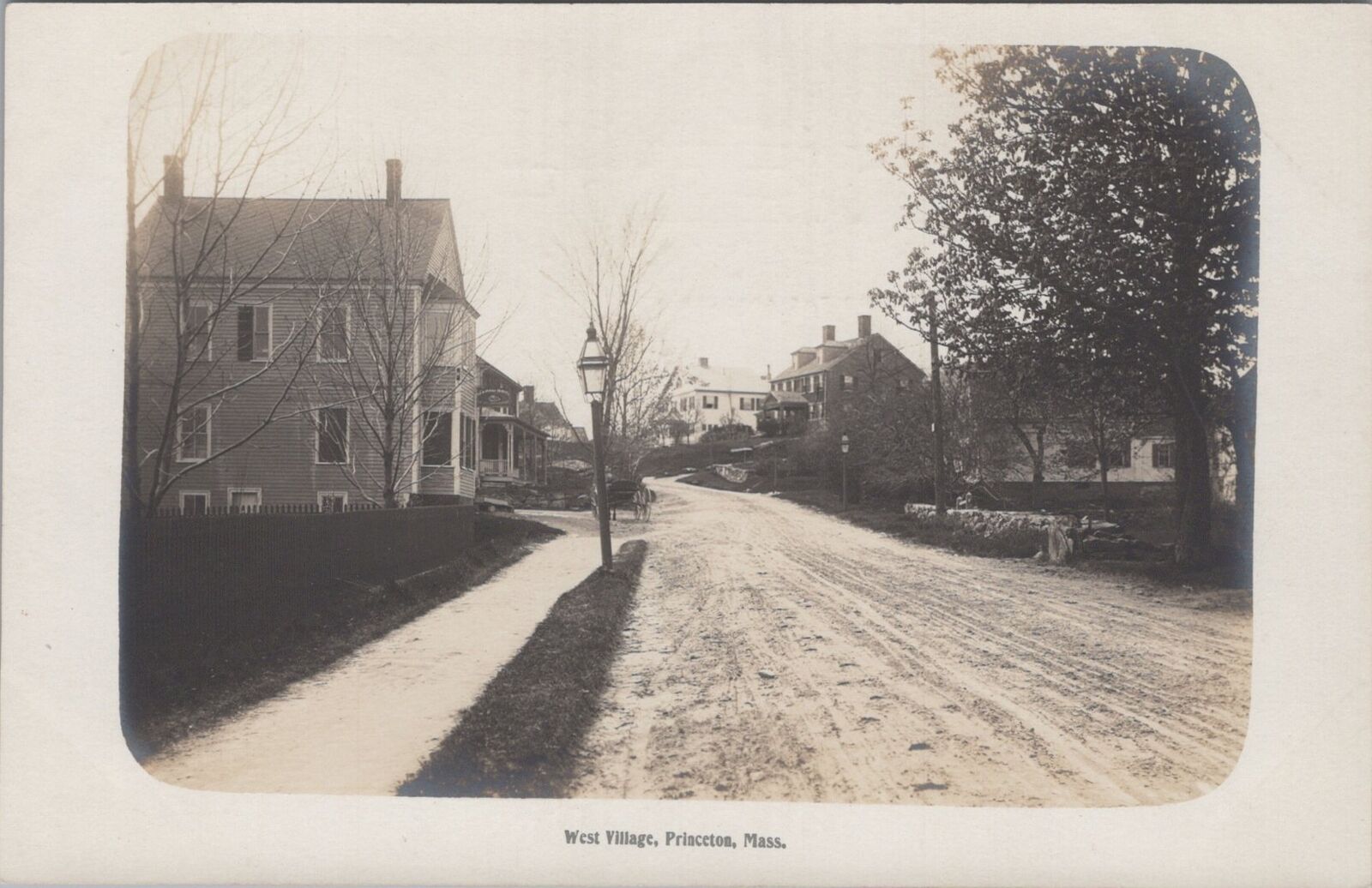 West Village, Princeton Dirt Road Massachusetts Unposted RPPC Photo Postcard