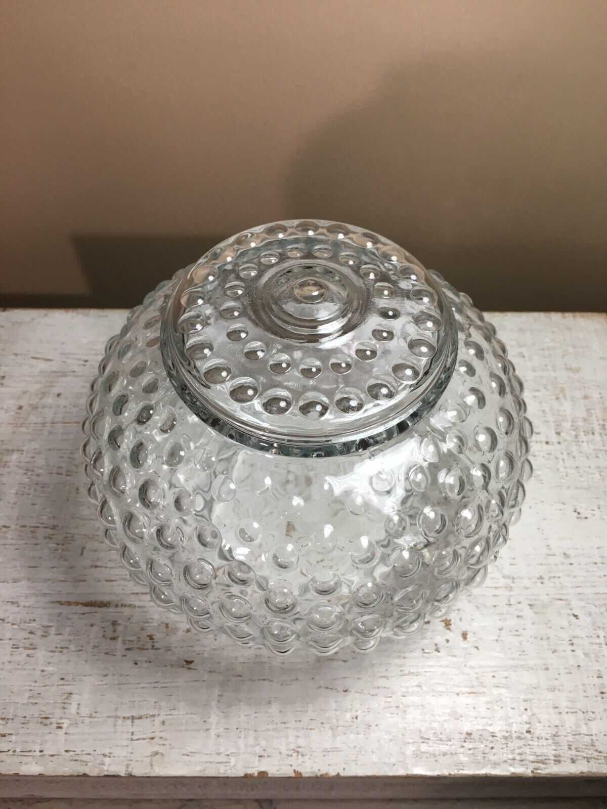 Vintage Clear Glass Hobnail Ceiling Lamp Shade Globe 3\