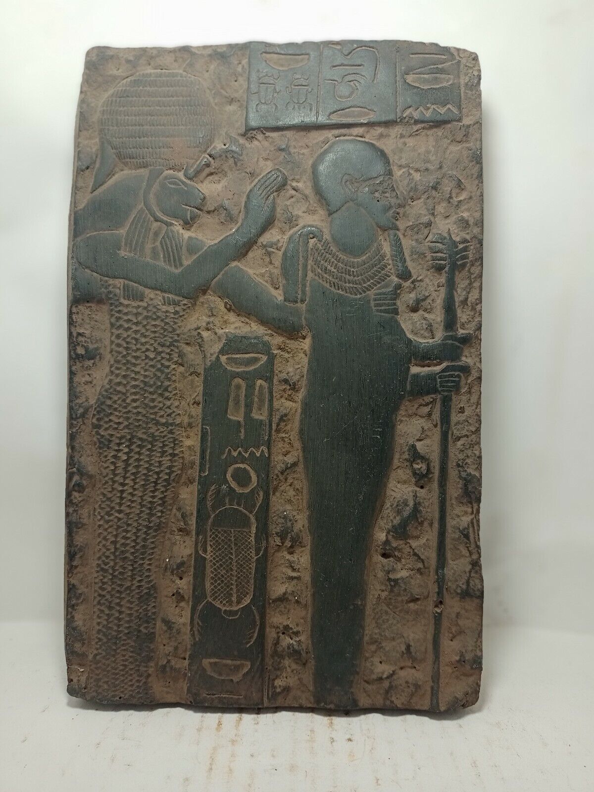 RARE ANTIQUE ANCIENT EGYPTIAN Stela God Sekhmet & Ptah God War Army 1805-1730 Bc