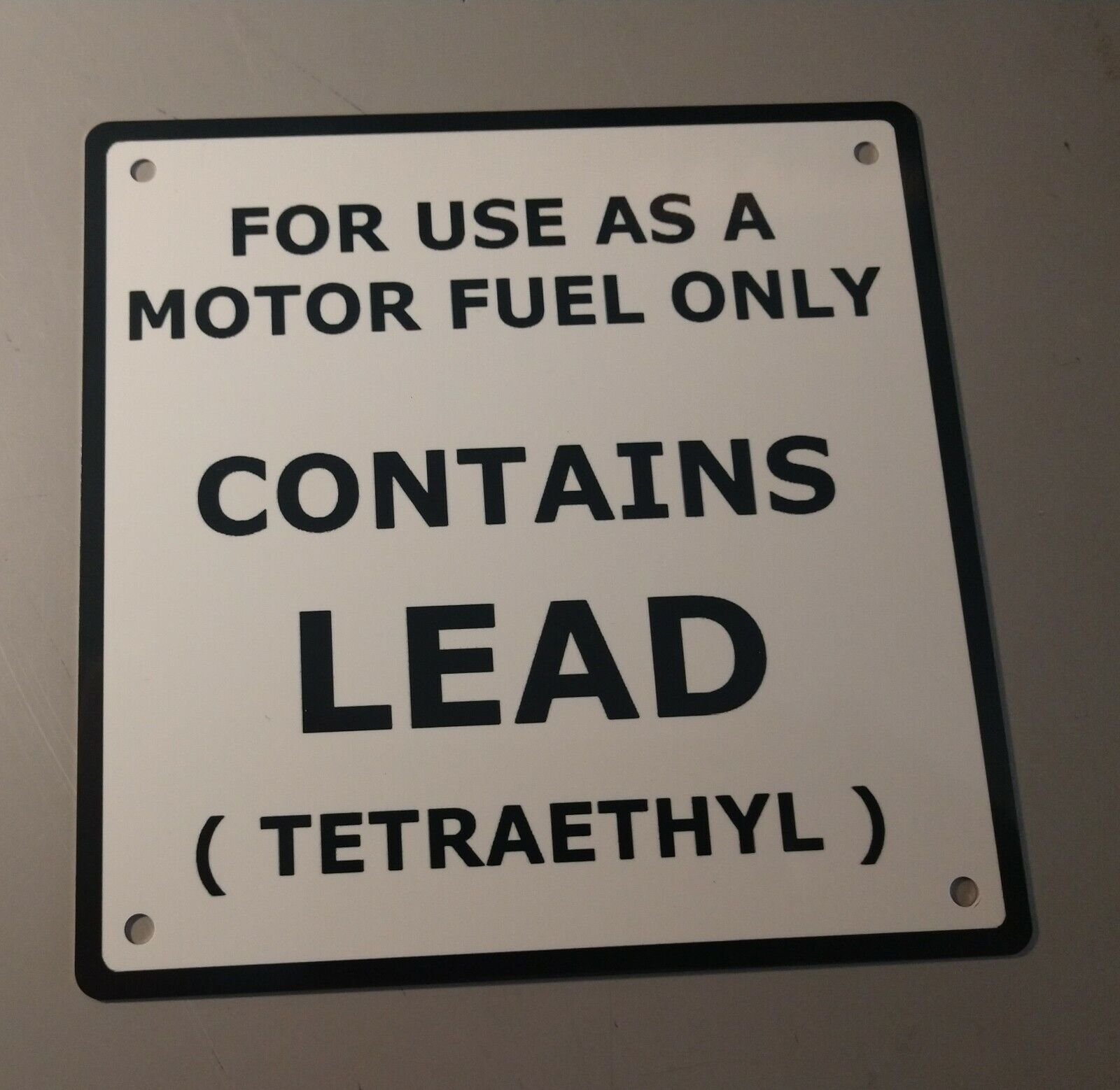 CONTAINS LEAD gas pump rustproof plate sign..6