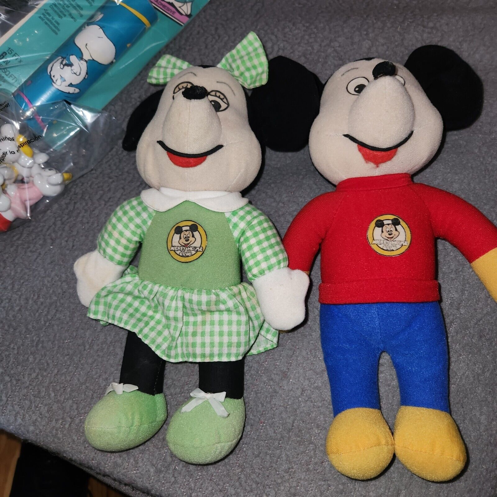 Vintage 70’s Knickerbocker Mickey & Minnie Mouse plush, Mickey Mouse clubhouse