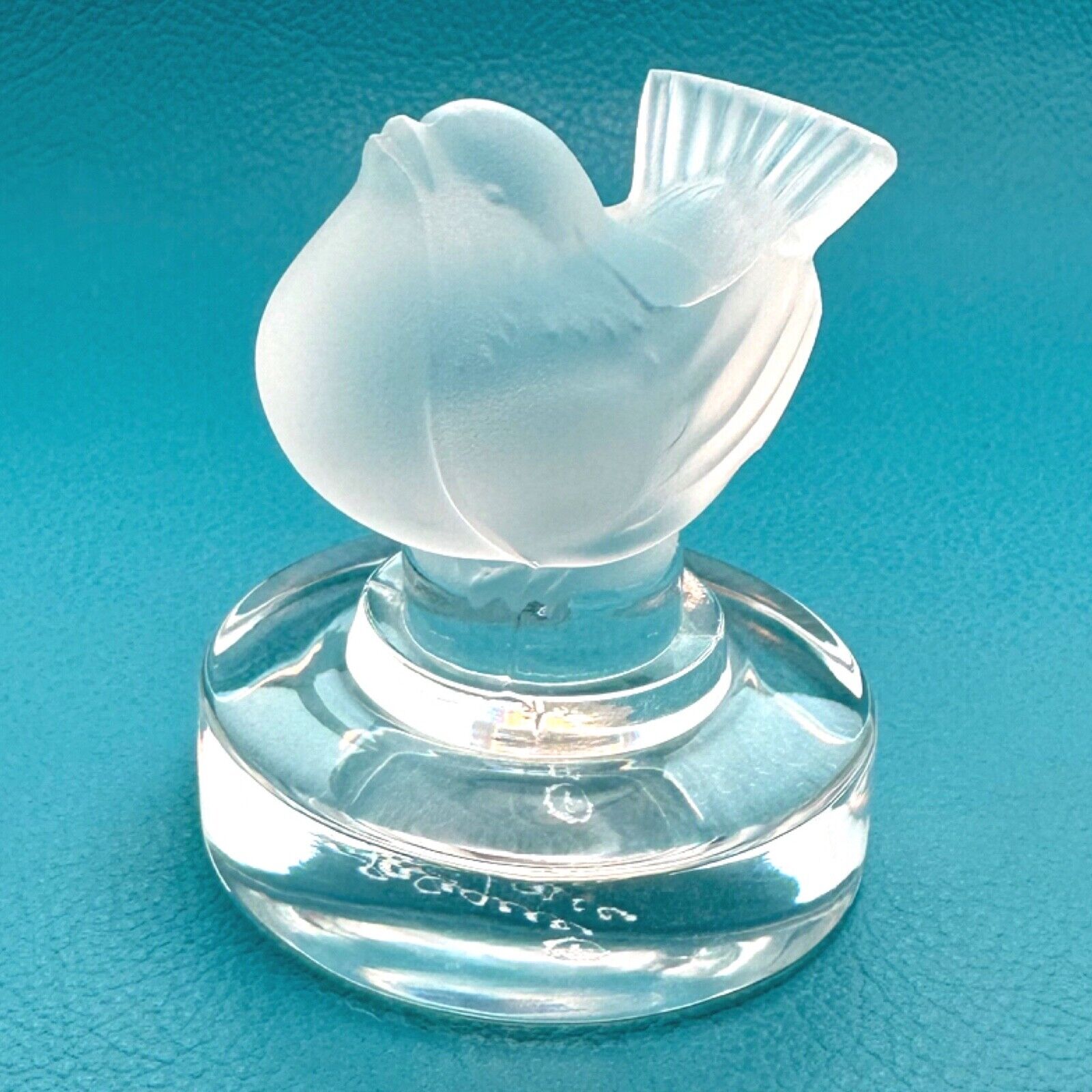 LALIQUE France Crystal Bird Figurine Signed Vintage Collectable