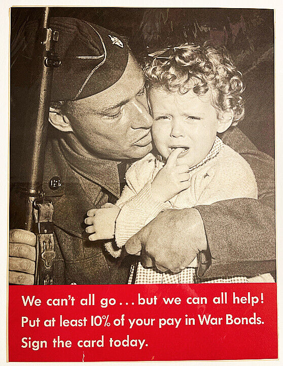 WE CAN'T ALL GO...BUT WE CAN HELP '42 ORIGINAL U.S. WW2 PROPAGANDA POSTER
