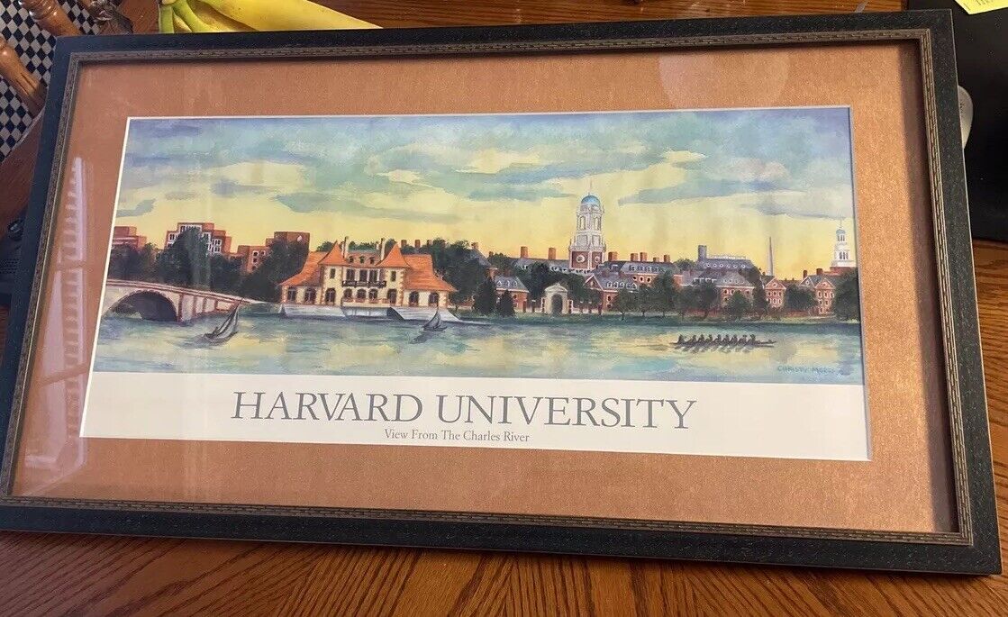 VTG. Harvard University View From The Charles River Print By Christy Morrison