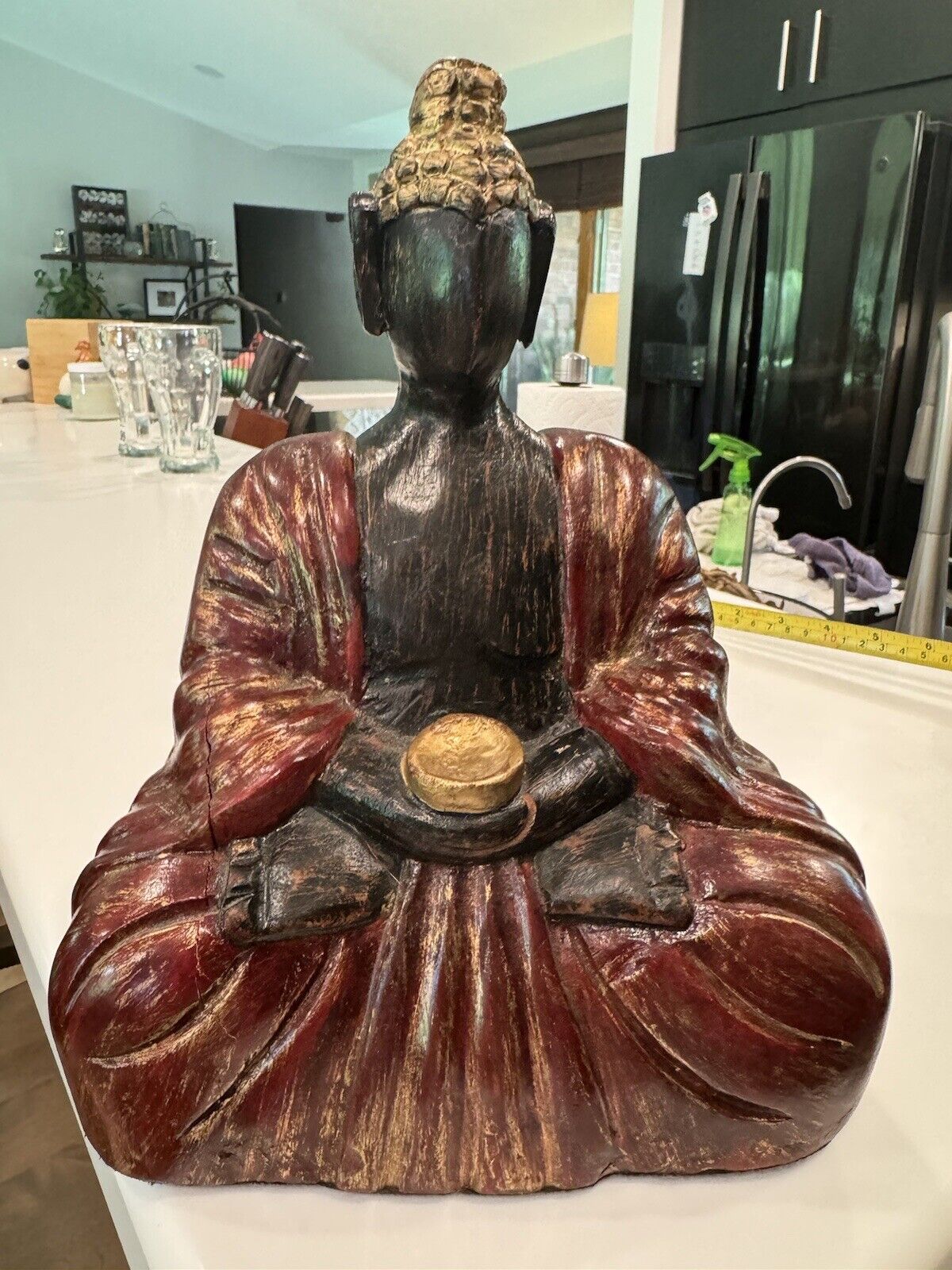 Vtg Buddha Statue 9” H 