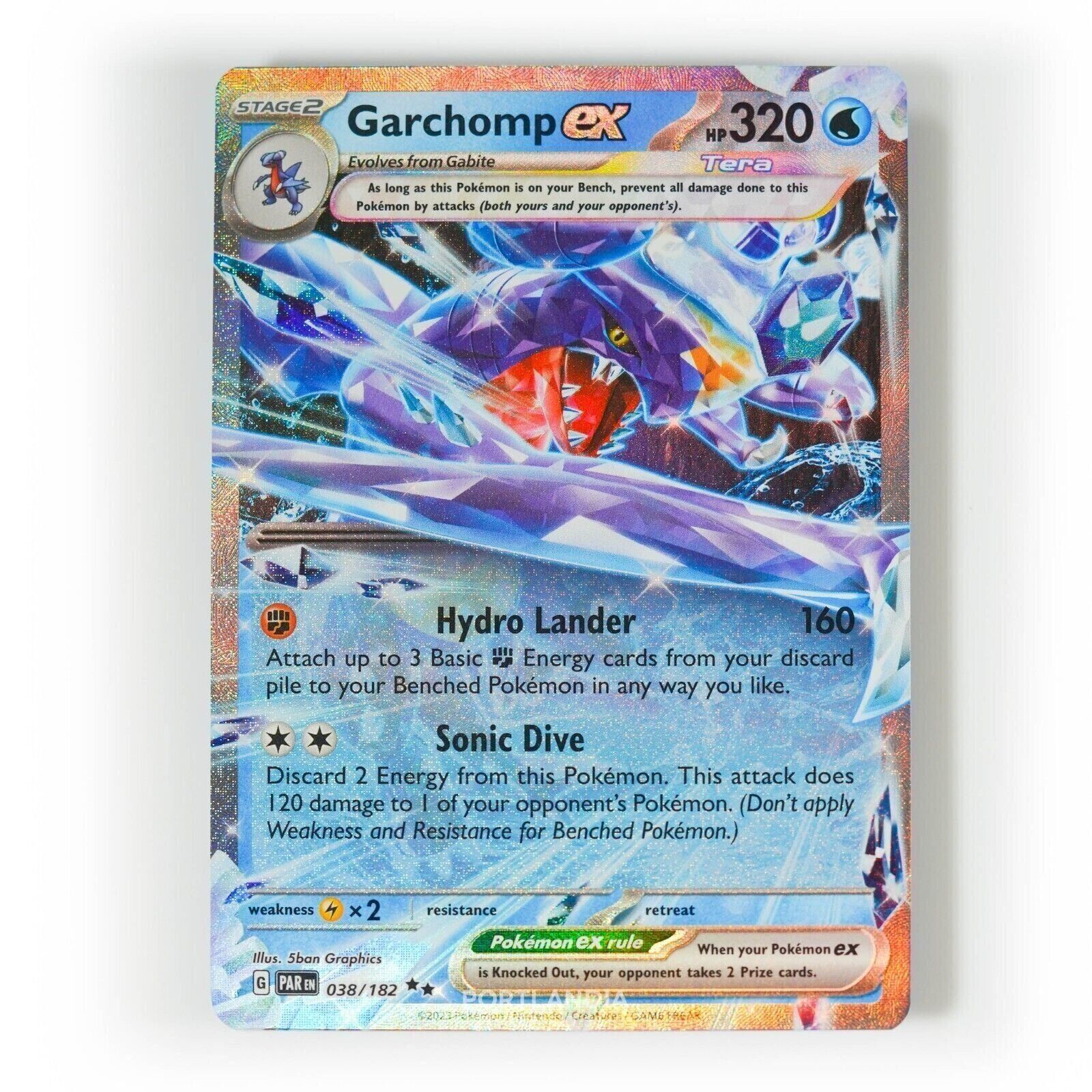 Pokemon - Garchomp ex - 038/182 - SV Paradox Rift - Half Art Card