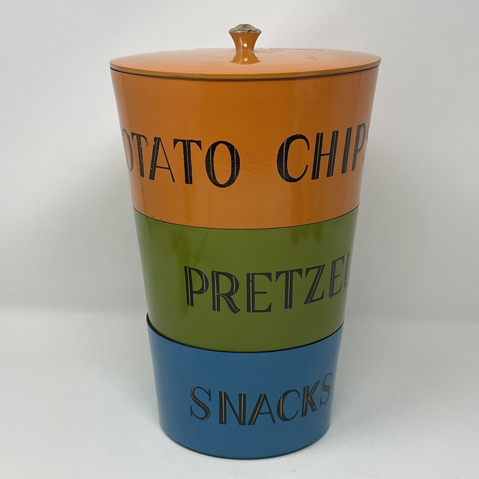 Vintage MCM Retro Stackable/Nesting Snack Containers w/Lid Lacquerware