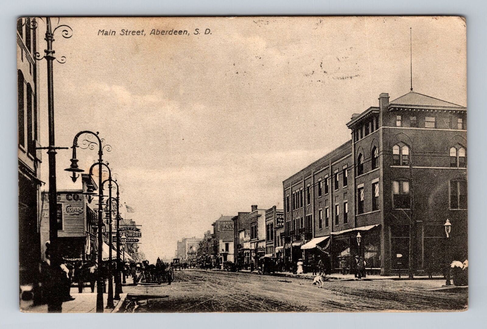 Aberdeen SD-South Dakota, Main Street, Advertising, Vintage c1910 Postcard