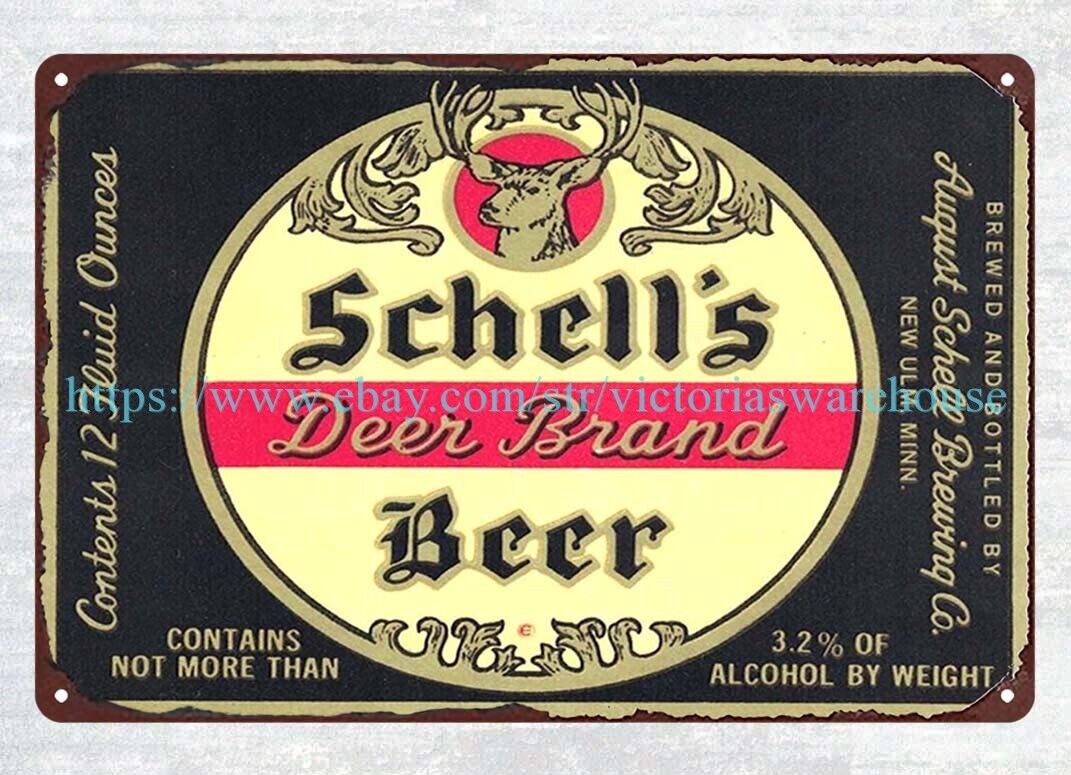 1933 Schell\'s Deer Brand Beer August Schell Brewing New Ulm, Minnesota metal tin