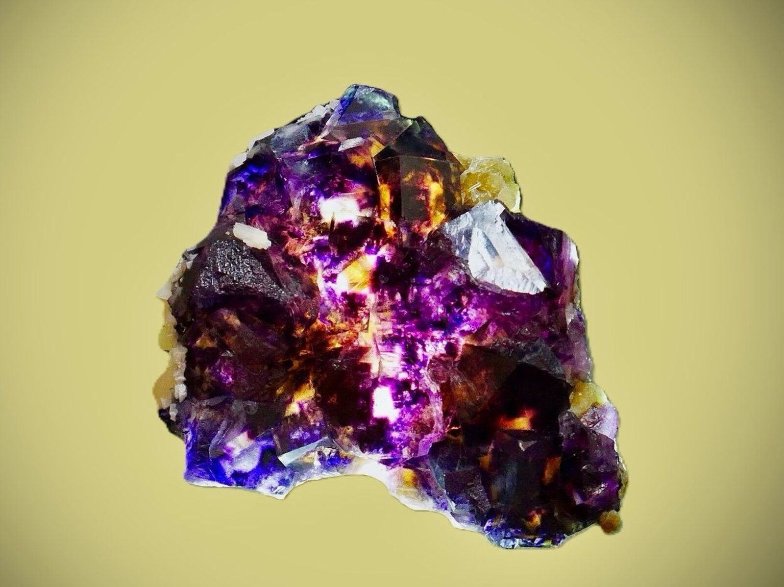 Amazing Purple and Yellow Phantom Fluorite - Yindu Mine, Inner Mongolia, China