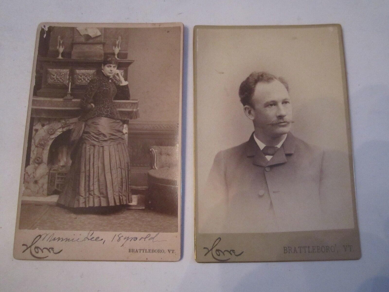 7 ANTIQUE C. L. HOWE & SONS CABINET PHOTOS - FROM THE 1800\