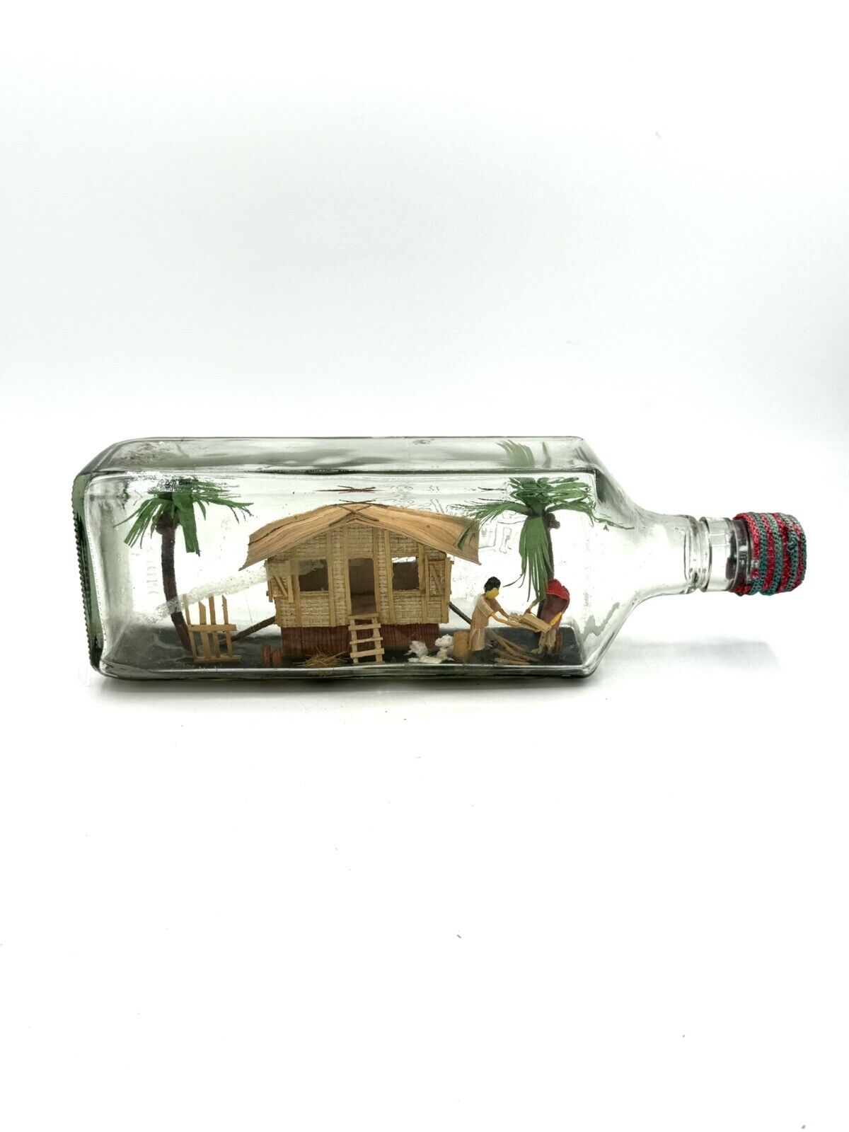 Vintage Philippines Village Diorama in W&A Gilby London England Bottle