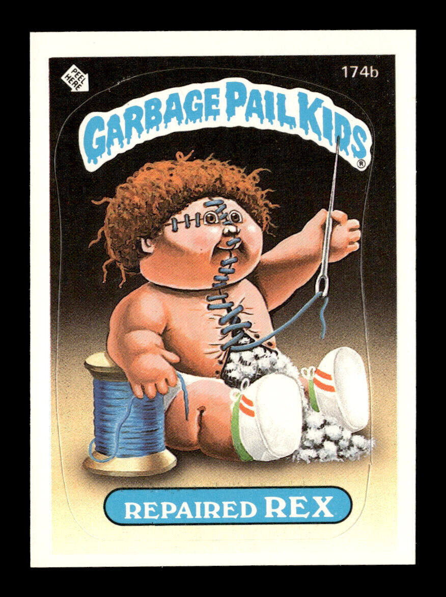 1986 Topps #174b Repaired Rex Garbage Pail Kids GEM-MT Sticker Card *E708