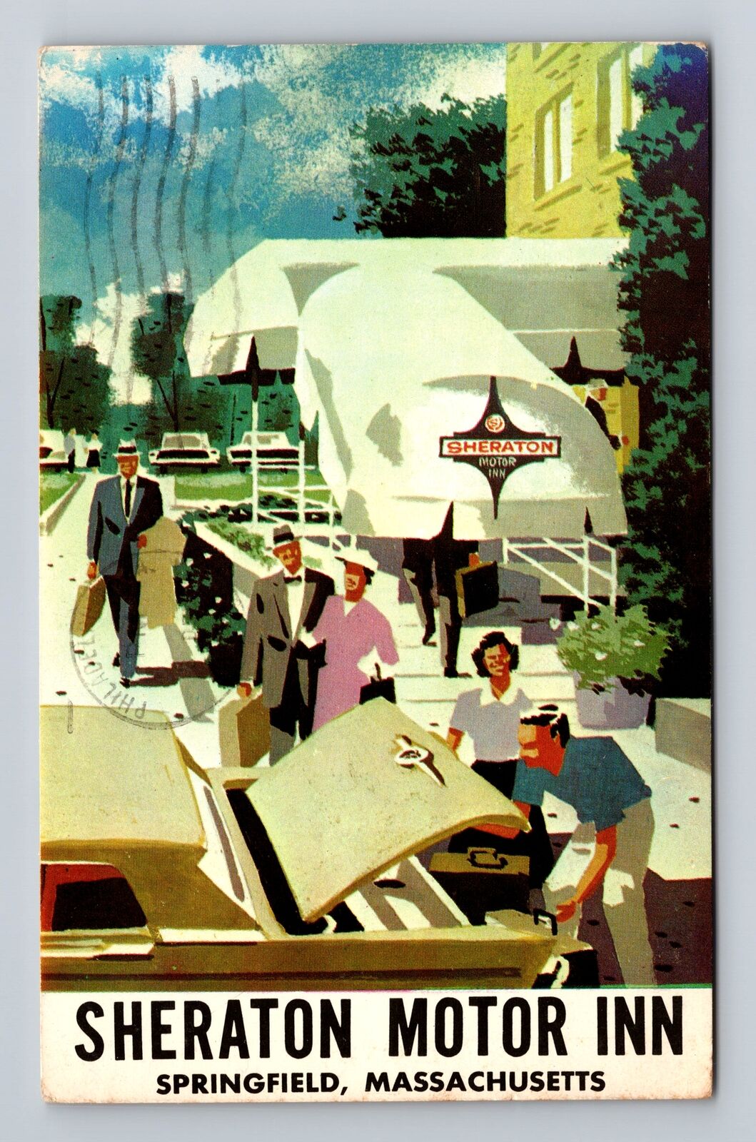 Springfield MA-Massachusetts, Sheraton Motor Inn, Vintage c1964 Postcard