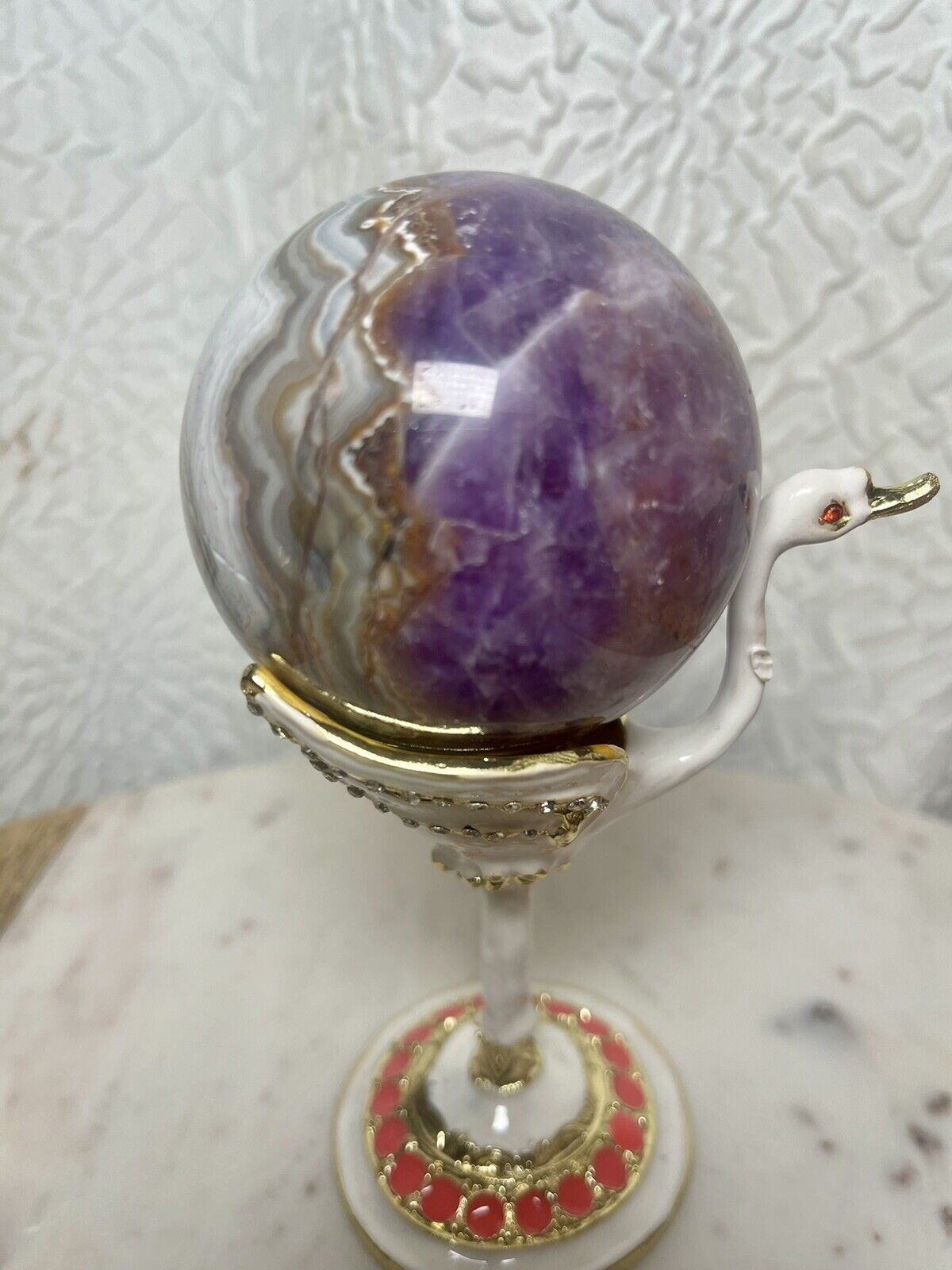 Banded Amethyst w/Crazy Lace Sphere