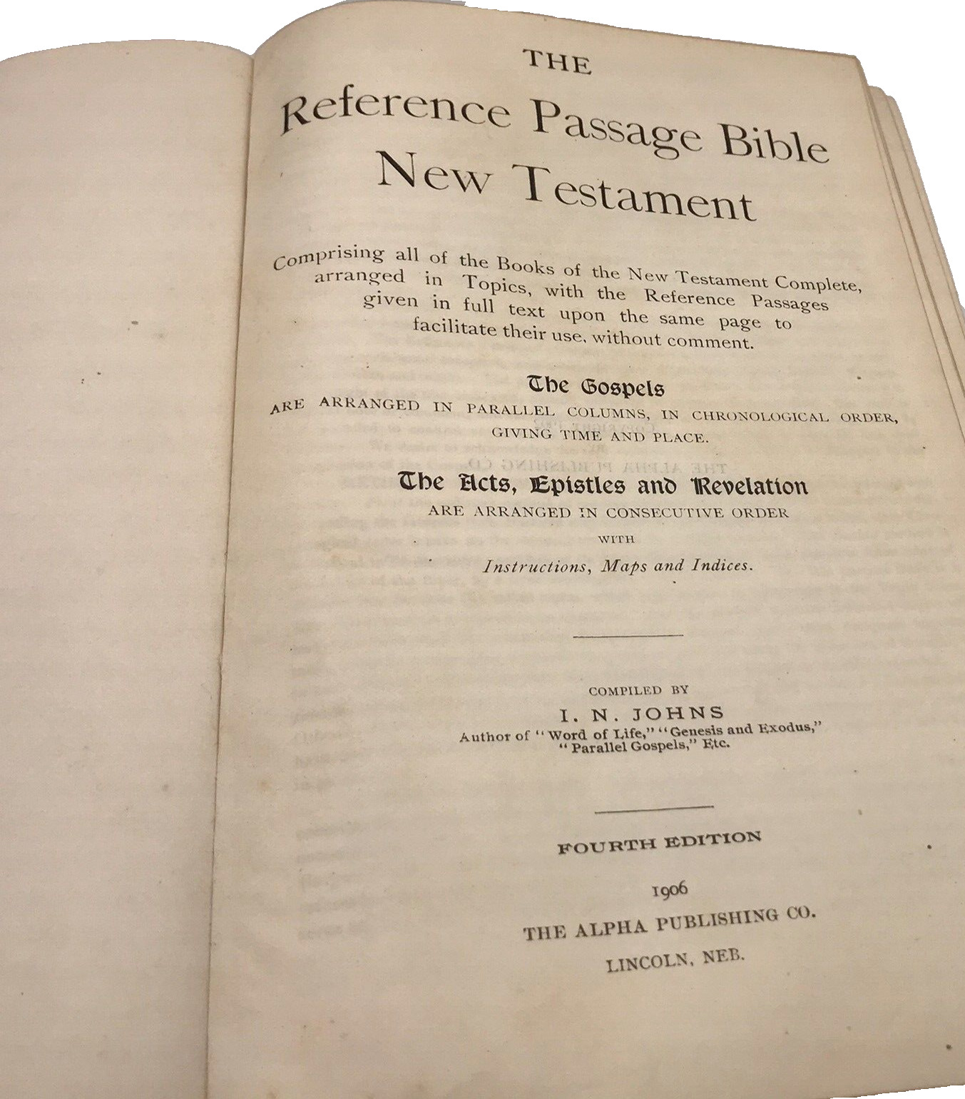 The Reference Passage Bible New Testament Antique 4th Edition 1906 Hardcover