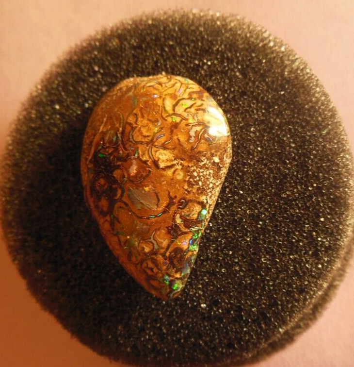 Rare Australian Boulder Opal Stone 16.50 ct wt teardrop SPARKLING COLOR PATTERN