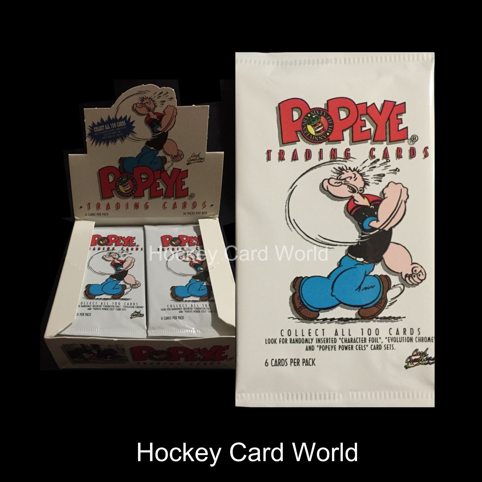 (HCW) 1994 Popeye 65th Anniversary Trading 6 Card Sealed Hobby Pack 
