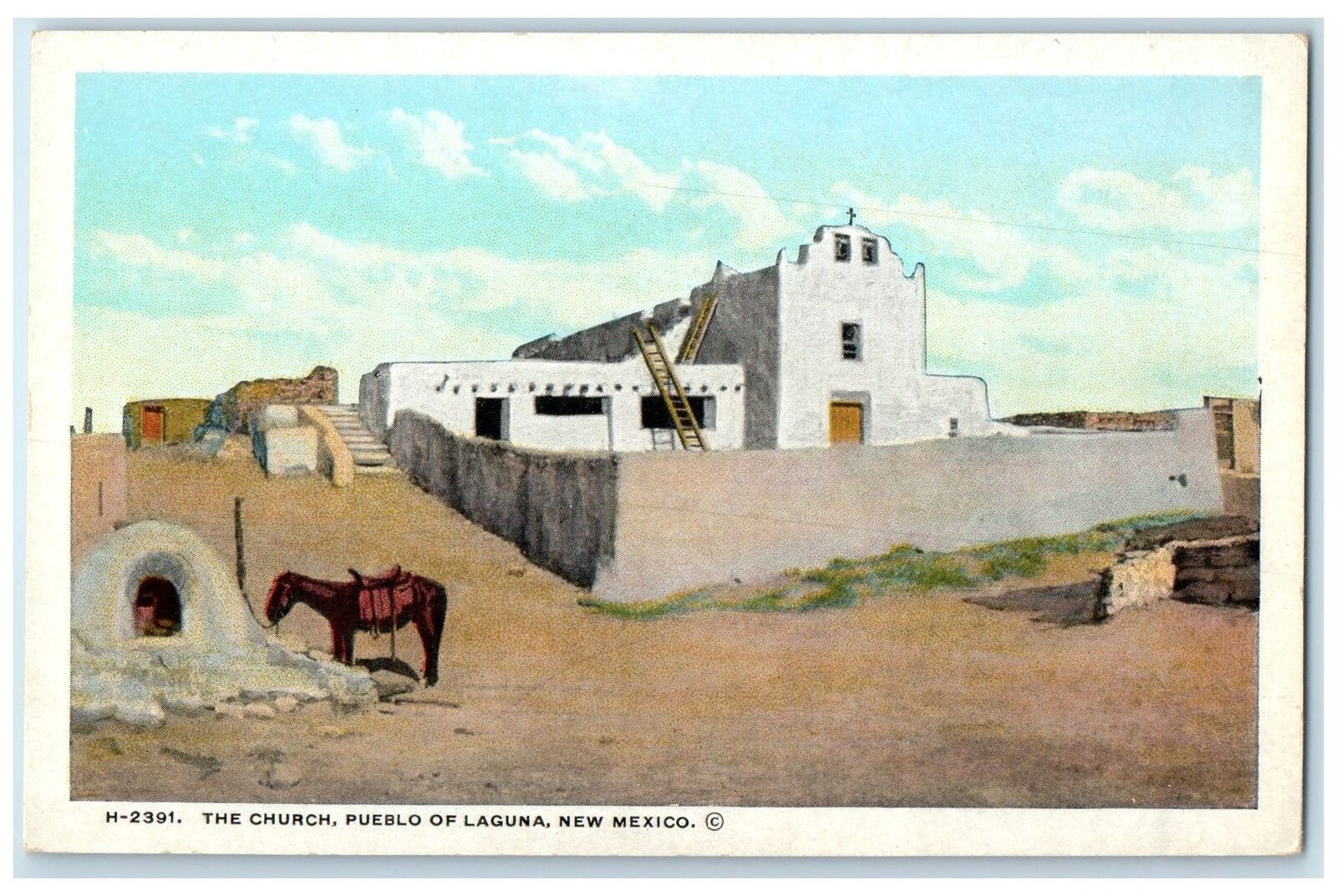 c1940's The Church Pueblo Of Laguna Albuquerque New Mexico NM Unposted Postcard