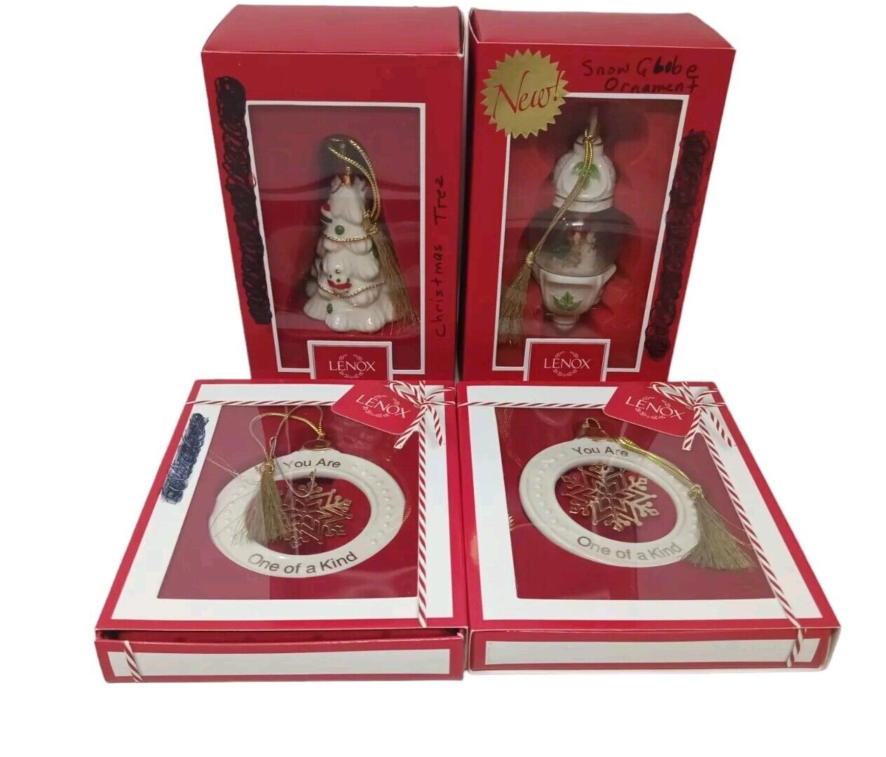 Lenox Christmas Ornaments Lot Of 4 With Original Boxes