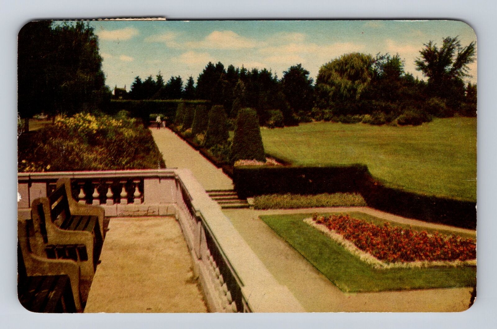 Hamilton Ontario- Canada, Garden, McMaster University, Vintage c1955 Postcard