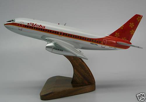 B-737-200 Funbird Aloha B737 Airplane Desk Wood Model Regular  New