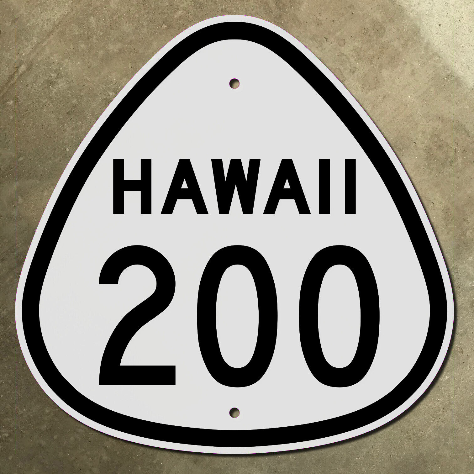 Hawaii Route 200 highway marker road sign 1956 Saddle Road big island Hilo 16x16