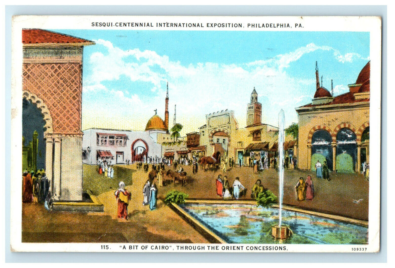 1926 A Bit of Cairo Centennial Exposition Philadelphia PA Cancel Postcard