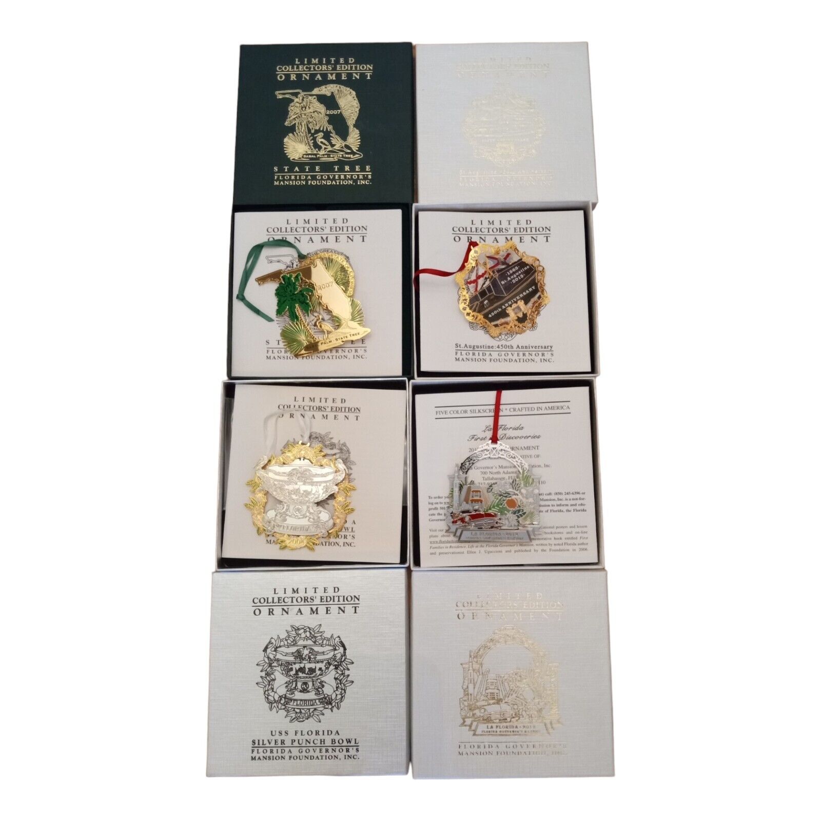 Limited Collector's Edition Ornaments; Florida Governor's Mansion Foundation,...