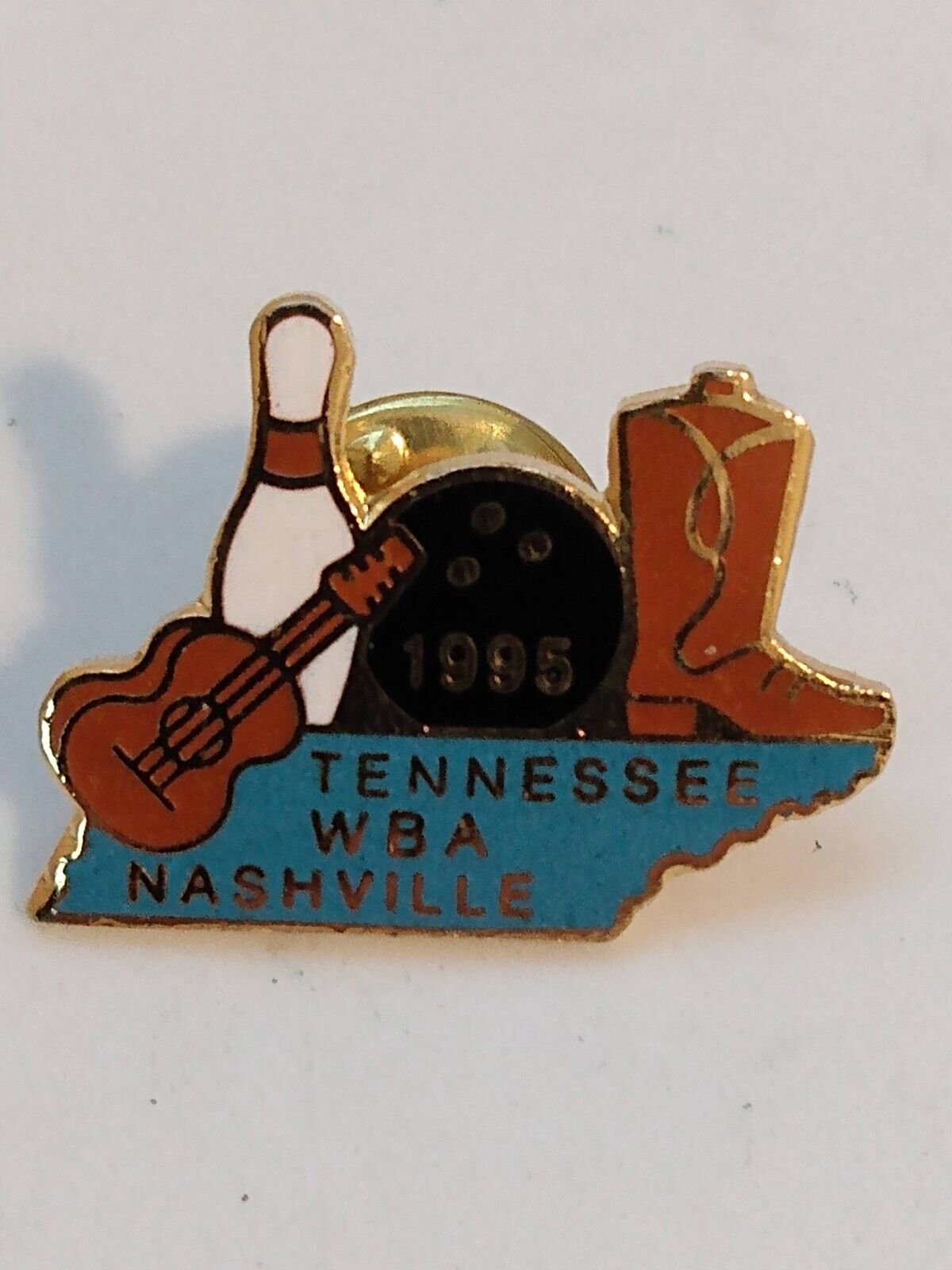 1995 Tennessee WBA Nashville Boots Guitar Lapel Pin