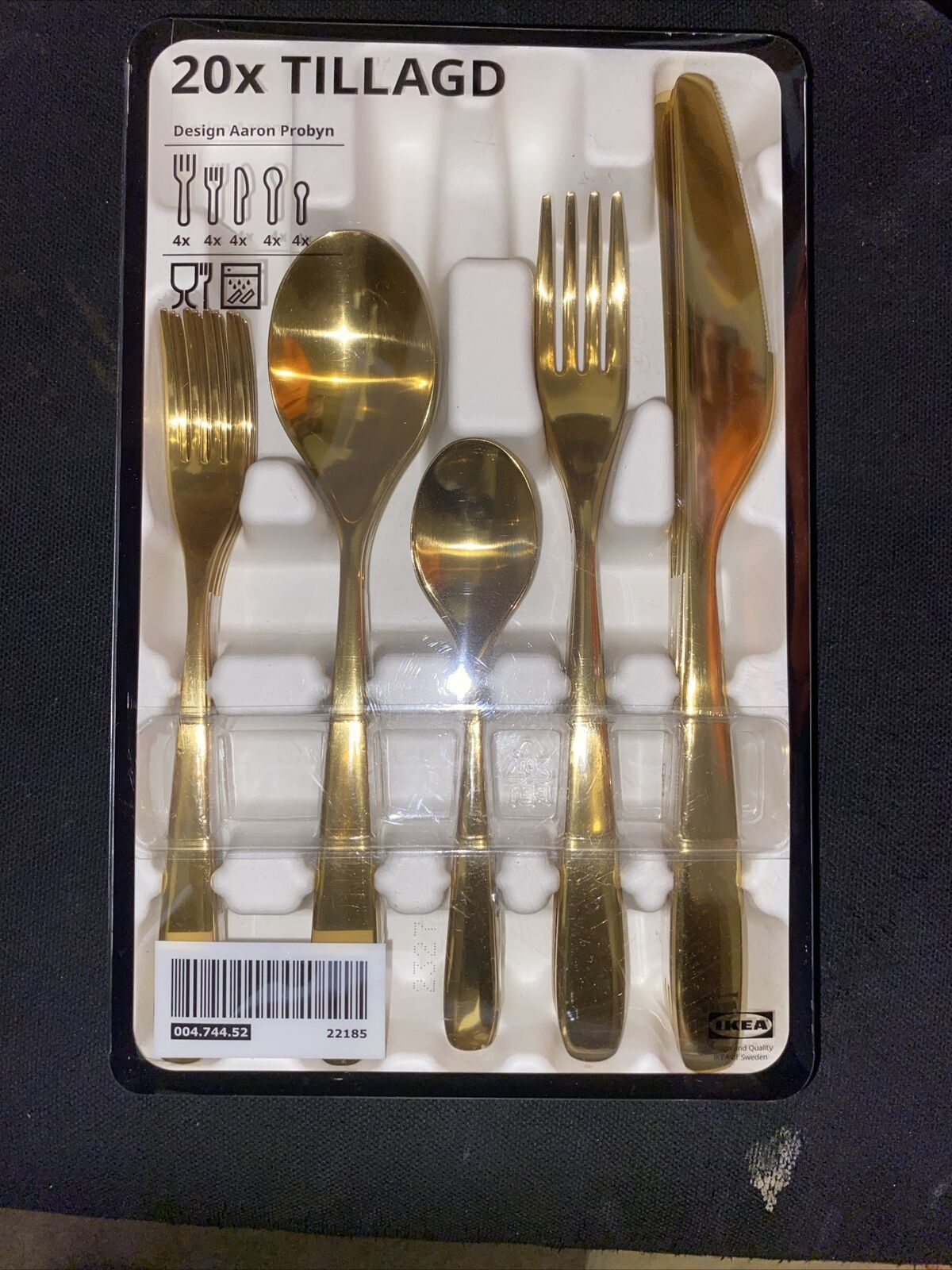 IKEA 20 x Tillagd Cutlery Set - GOLD - AS IS
