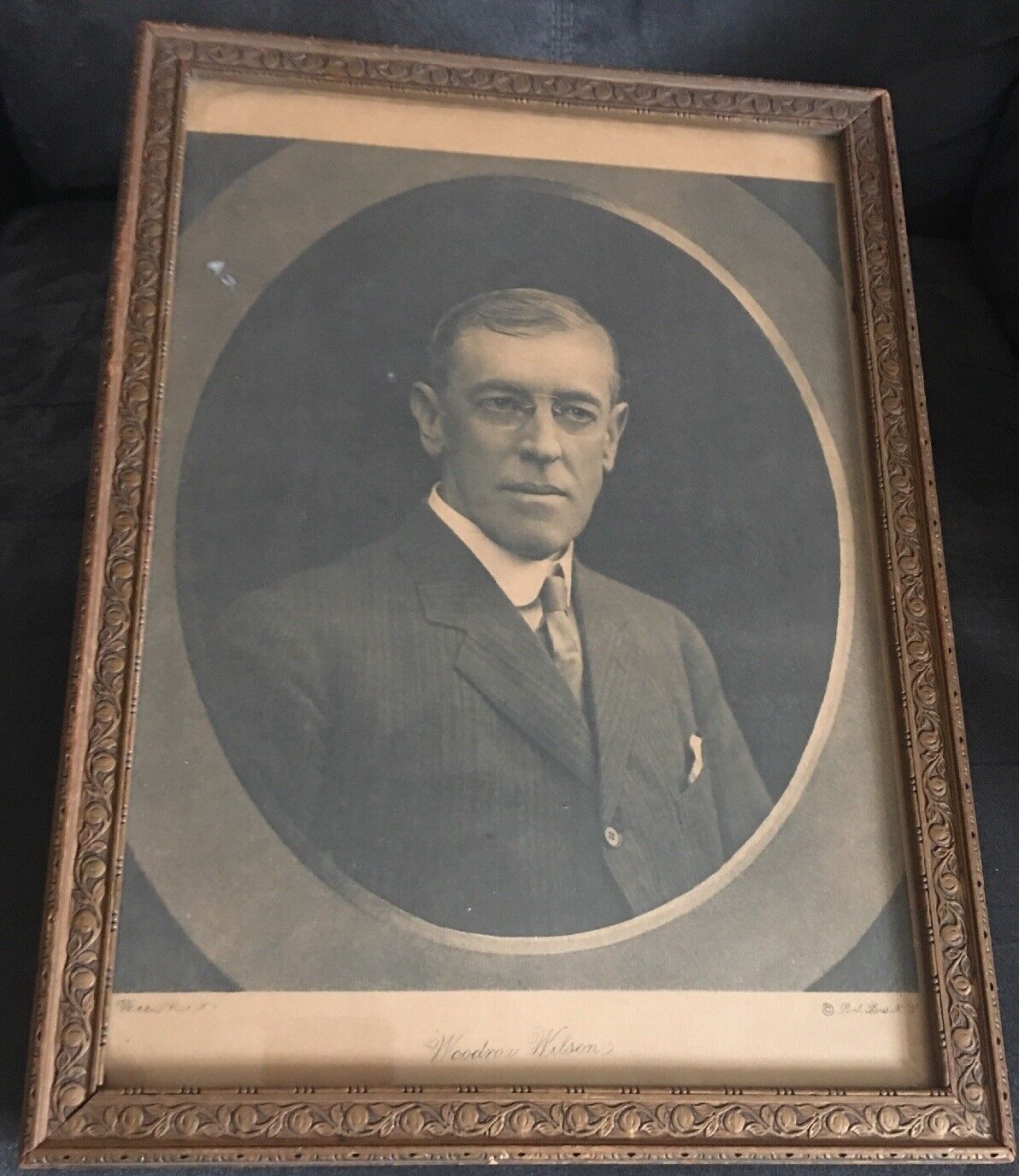 Woodrow Wilson 28th US & 13th Princeton President Antique Portrait Pach Bros Ny