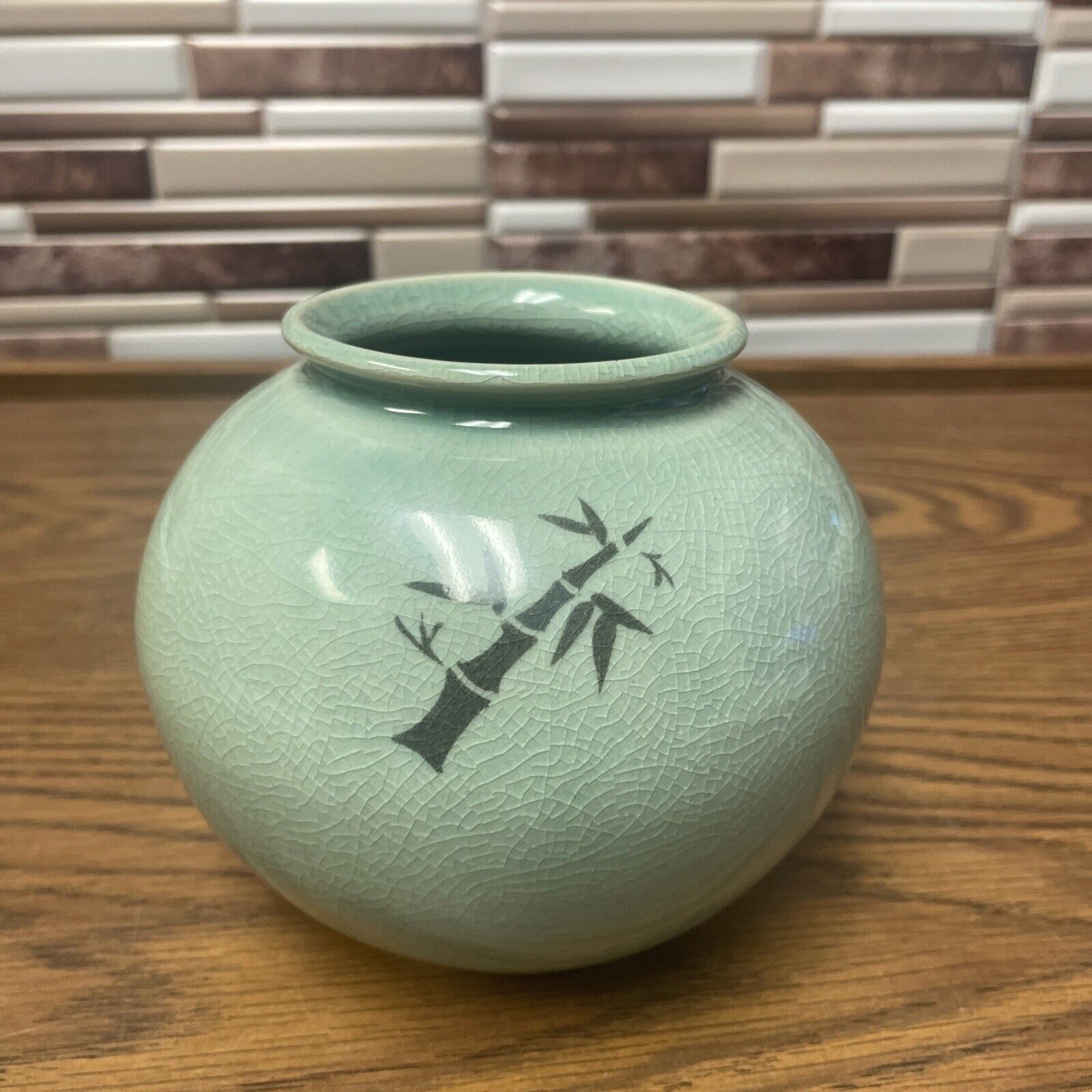 Vintage Korean Porcelain Vase Celadon Green