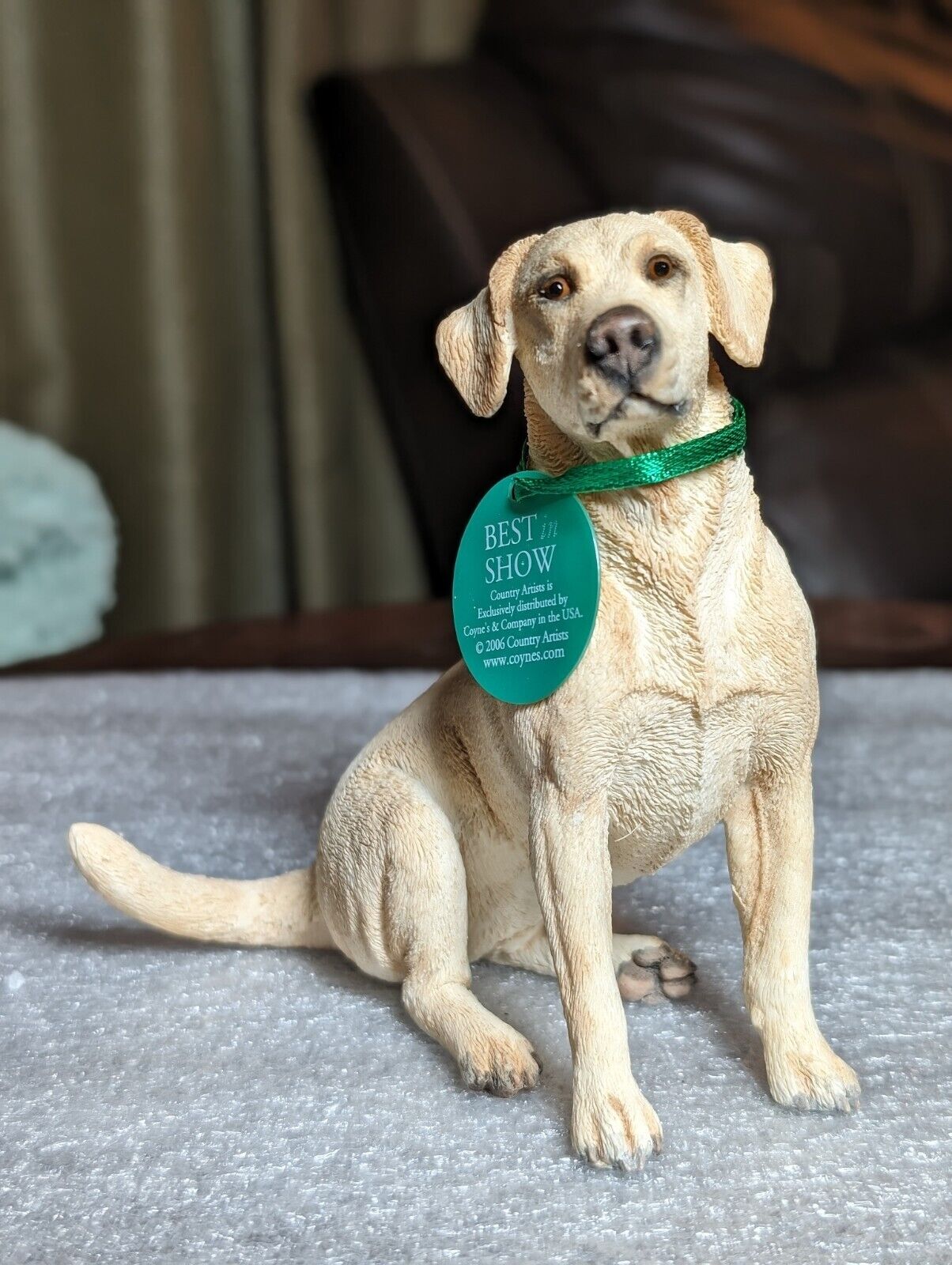 BEST IN SHOW Golden Yellow Labrador Lab DOG Figurine Sitting Country Artist
