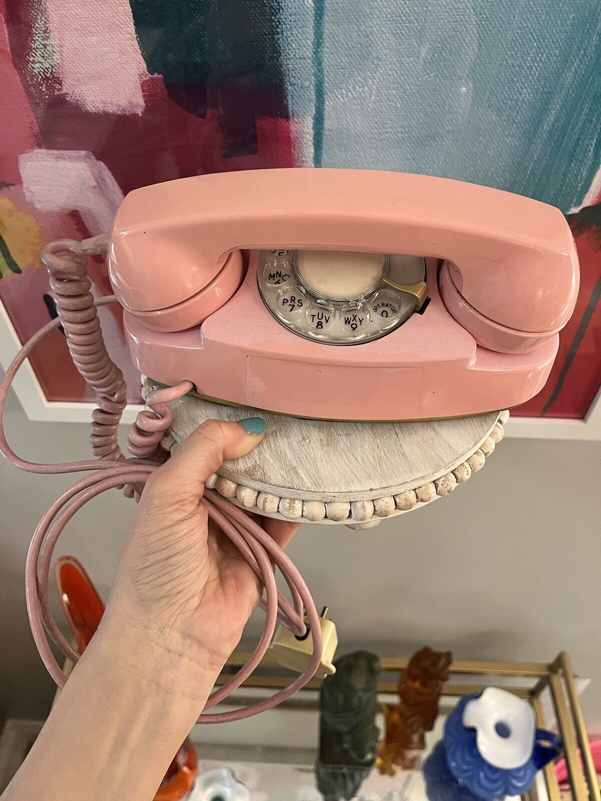 Vintage 1960s 1970s Northern Electric Pink Princess Rotary Phone