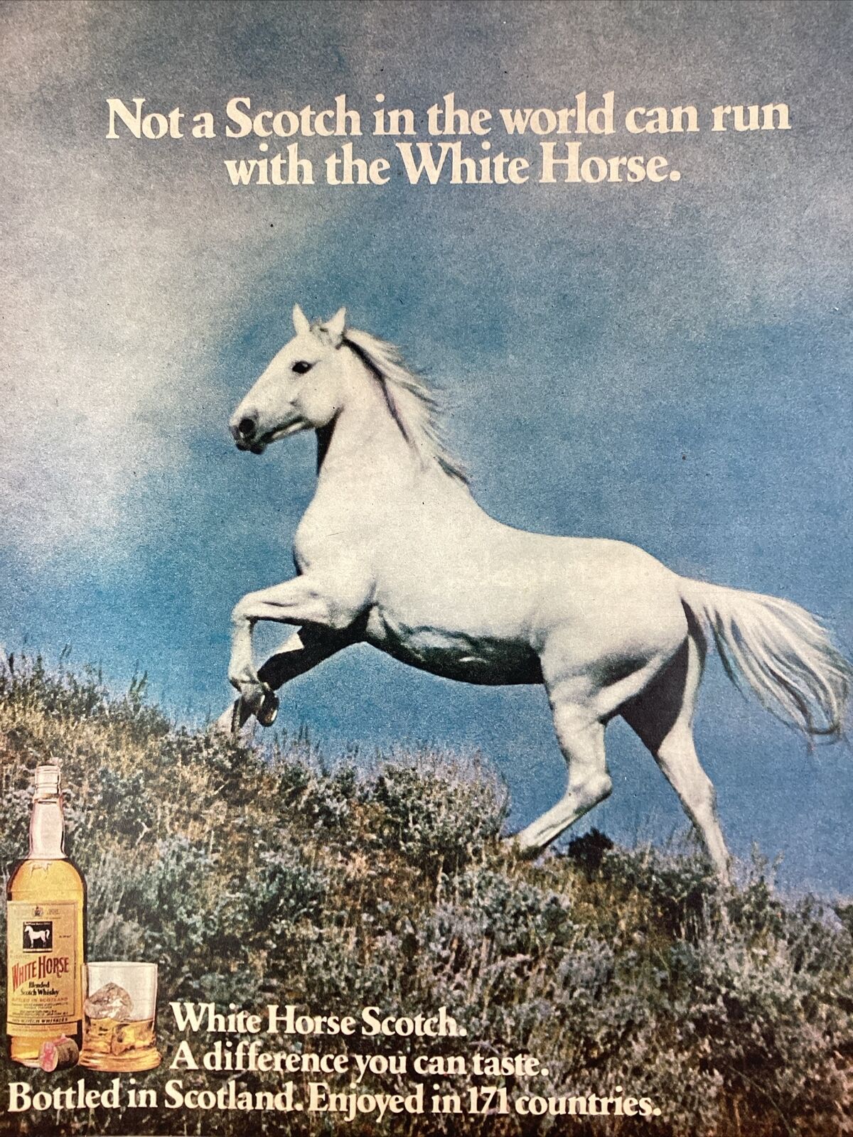 White Horse Scotch Whiskey Scotland Atlanta GA Print Ad 1980 AJC
