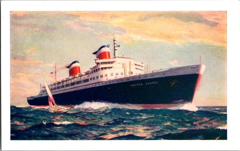 Vintage Postcard  New S.S. United States Lines                             A-652