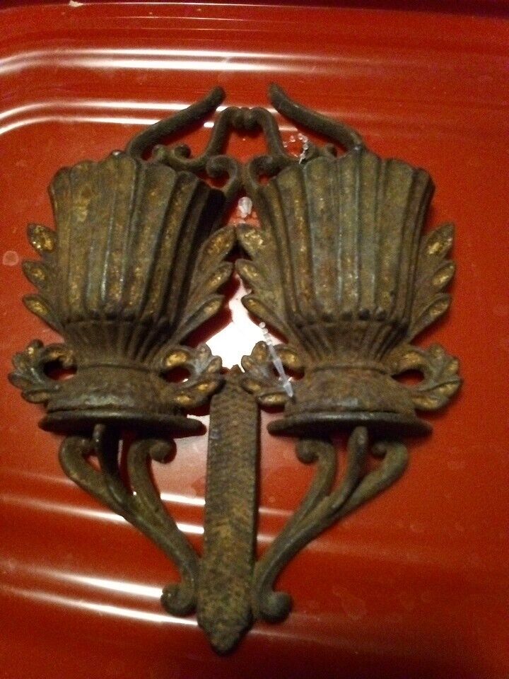 Fine Antique 19ThC Ornate Cast Iron Match Safe Dated 1867