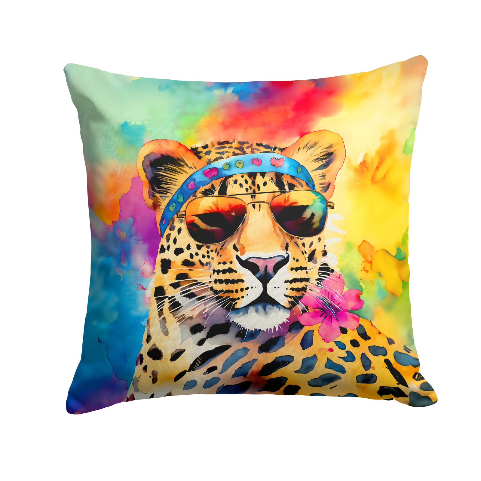 Hippie Animal Leopard Fabric Decorative Pillow DAC4002PW1414